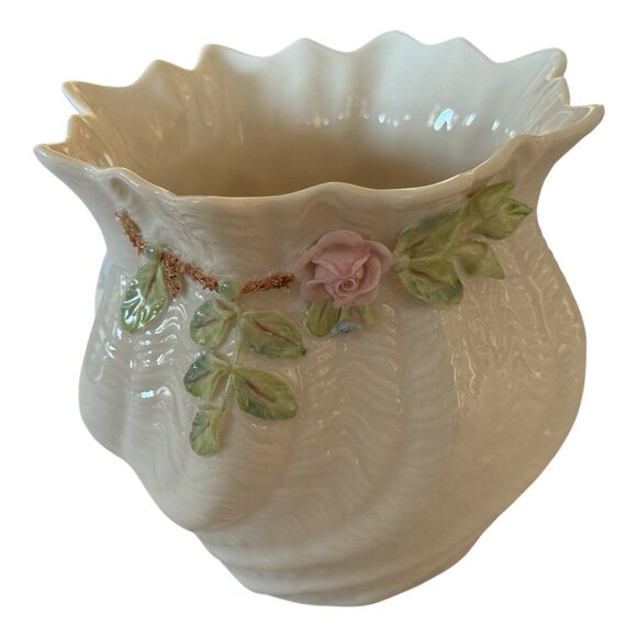 Belleek Ireland Carlingford Cache Pot Fine Parian China - Picture 7 of 10